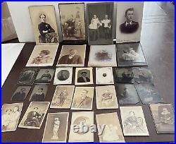 125 plus Lot of CDV's, Cabinet Cards, Tins and Photo Prints