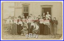1800s FISHING LURE FACTORY CABINET CARD PHOTO SOUTH OTSELIC, NY JD ALLEN