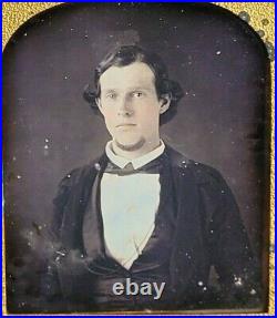 1840's 1/6th Plate Daguerreotype. Very Elegant Handsome Young Man, Partial Seals