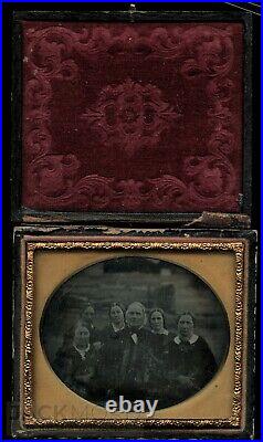 1850s Ambrotype Photo 1/6 Outdoor Lds Mormon Plural Marriage