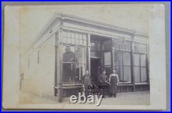 1880s Cabinet Photo. Owners & Dog By Boots & Shoes Store Providence Rhode Island