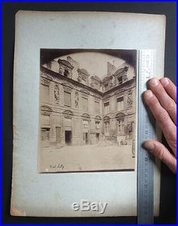 1898 Photo of PARIS France by Eugène ATGET Hôtel Sully VINTAGE Albumen Print