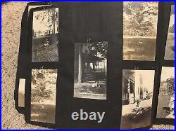 1910's B&W PHOTO ALBUM FORD MODEL T, CANOES, OUTDOOR BABY ENCLOSURE, AND MORE