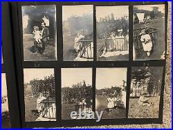 1910's B&W PHOTO ALBUM FORD MODEL T, CANOES, OUTDOOR BABY ENCLOSURE, AND MORE