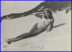 1920s Original EDWIN BOWER HESSER Female Nude Beach Pin Up Silver Gelatin Photo