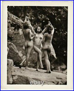 1927 Original EDWIN BOWER HESSER Female Nude TRIO Vintage Silver Gelatin Photo