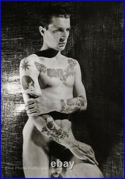 1930 GEORGE PLATT LYNES Male Nude Tattoo Charles Levinson Photo Engraving 16x20