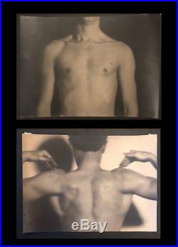 1930s Early 2 PRINTS BEAUTIFUL Academic Male Nude Fine Art SMOOTH MUSCLE Pose