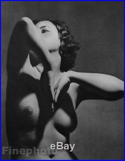 1935 Vintage FRENCH FEMALE NUDE Naked Woman Breasts Body Photo Art HURAULT 16x20