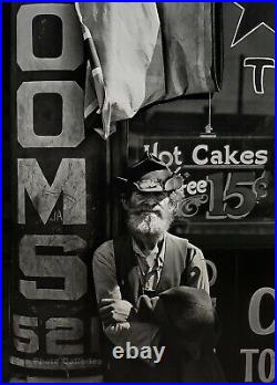 1936/72 ANSEL ADAMS Vintage Store Front Itinerant Man California Photo Art 11X14