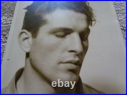 1940 gay interest Navy young man model pose black white photograph eyes closed w