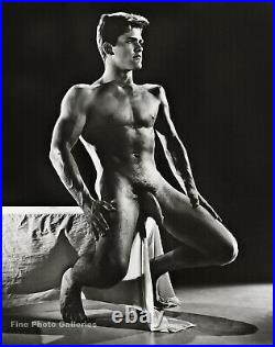 1950/95 Vintage BRUCE BELLA of LA Male Nude Muscle Gay Int Photo Engraving 11X14