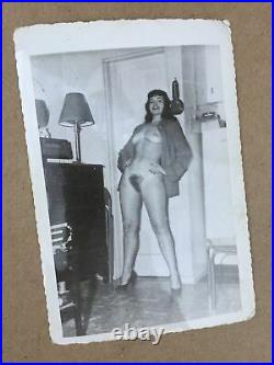 1950's Bettie Page Vintage Original Risque Home Photo On Kodak Velox Paper