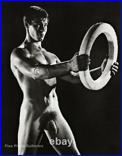1950s BRUCE BELLAS of LA Male Nude Muscle Ray Robirds Gay Photo Engraving 11X14