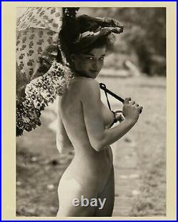 1962 Original ANN DIXON Female Nude Umbrella RUSSELL GAY Silver Gelatin Photo