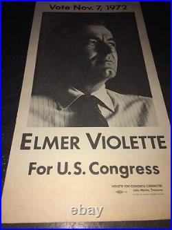 1972 Photo vote Elmer Violet For U. S. Congress 16 X 8