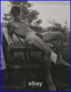 1988 Vintage BRUCE WEBER Male Nude PAUL Picnic Table Adirondack Photo Art 11X14