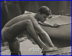 1989 BRUCE WEBER Vintage Young Nude Male ROB Canoe Docking River Photo Art 11X14