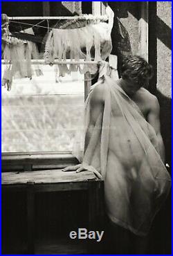 1990s Original JAY JORGENSON Male Nude Sheer Silk Silver Gelatin Art Photograph
