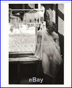 1990s Original JAY JORGENSON Male Nude Sheer Silk Silver Gelatin Art Photograph