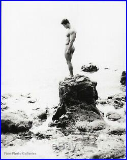 1990s Original Male Nude On Rocks Beach Ocean Silver Gelatin Photo Jay Jorgensen