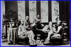 2 Antique Photo Chinese China Canton Hongkong Macau Albumen Opium 1887 #05