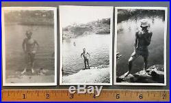 (5) Original Vintage Sm Photos Nude WW2 Marines Soldiers Naked Men Snapshots