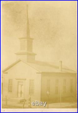 ANTIQUE RELIGIOUS ARTISTIC 1870-80s PERFECT WHITE CHURCH LANDSCAPE CABINET PHOTO