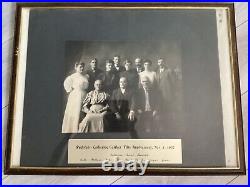 ANTIQUE VTG set of 2FRAMED FAMILY GROUP PHOTOGRAPH PICTURE 1907