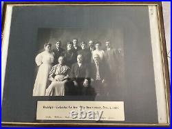 ANTIQUE VTG set of 2FRAMED FAMILY GROUP PHOTOGRAPH PICTURE 1907