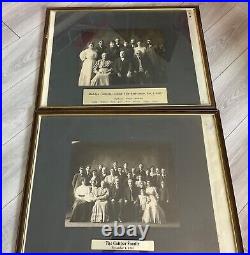 ANTIQUE VTG set of 2FRAMED FAMILY GROUP PHOTOGRAPH PICTURE 1907