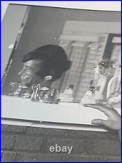 African American Woman Posing By Flowers Happy Wealthy B&W Vtg Photograph