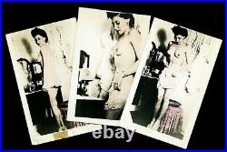 American 1940s STRIP Series 8 Photos DRESSED to NUDE Hand Tinted VASTA Archive