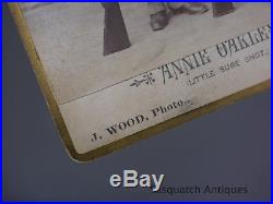 Annie Oakley Cabinet Card Photo With Stevens Pistol Rifle & Parker Shotgun