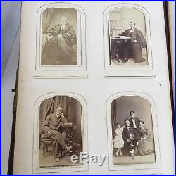 Antique 1844 Leather Photo Album With 125 Photographs Portraits Vintage Photos