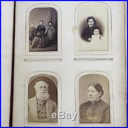Antique 1844 Leather Photo Album With 125 Photographs Portraits Vintage Photos