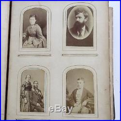 Antique 1844 Leather Photo Album With 125 Photographs Portraits Vintage Photos
