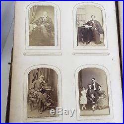 Antique 1874 Leather Photo Album With 125 Photographs Portraits Vintage Photos