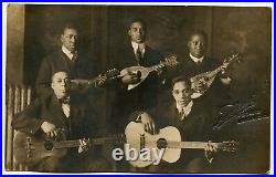Antique African American Band Rppc Photo, Musicians With Guitars And Mandolins