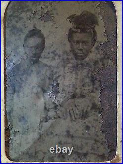 Antique African American Beach Boardwalk Caricature White Hands Tintype Photo