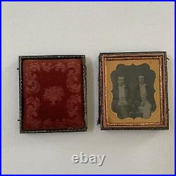 Antique Ambrotype Photograph Handsome Dapper Young Men Man Cased Gay Int