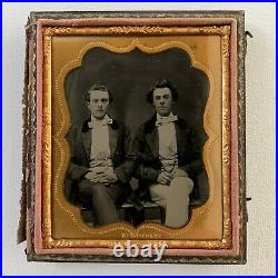Antique Ambrotype Photograph Handsome Dapper Young Men Man Cased Gay Int
