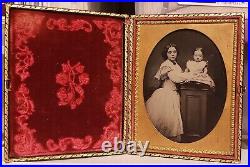 Antique American Beauty Ambrotype 1/4 Museum Quality Sick Baby Fine Fine Photo