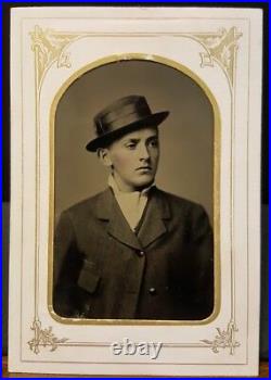 Antique American Victorian Mens Fashion Printed Sept 23 1879 Tintype Photo