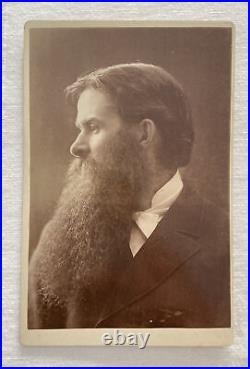 Antique Cabinet Photo Handsome Bearded Man Methodist Minister Charles City, IA