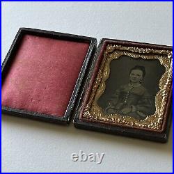Antique Cased Tintype Photograph Beautiful Affluent Young Woman Possible ID