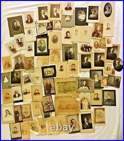 Antique Circa 1890s Cabinet Card Photo Dealer Lot Of 76 Women Children Family