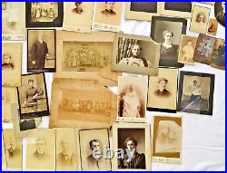 Antique Circa 1890s Cabinet Card Photo Dealer Lot Of 76 Women Children Family