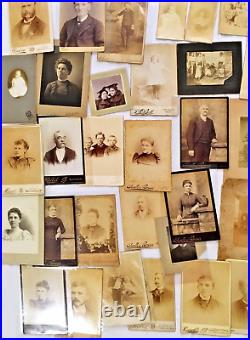 Antique Circa 1890s Cabinet Card Photo Dealer Lot Of 76 Women Children Family