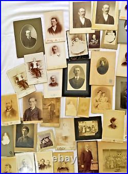 Antique Circa 1890s Cabinet Card Photo Dealer Lot Of 76 Women Children Family